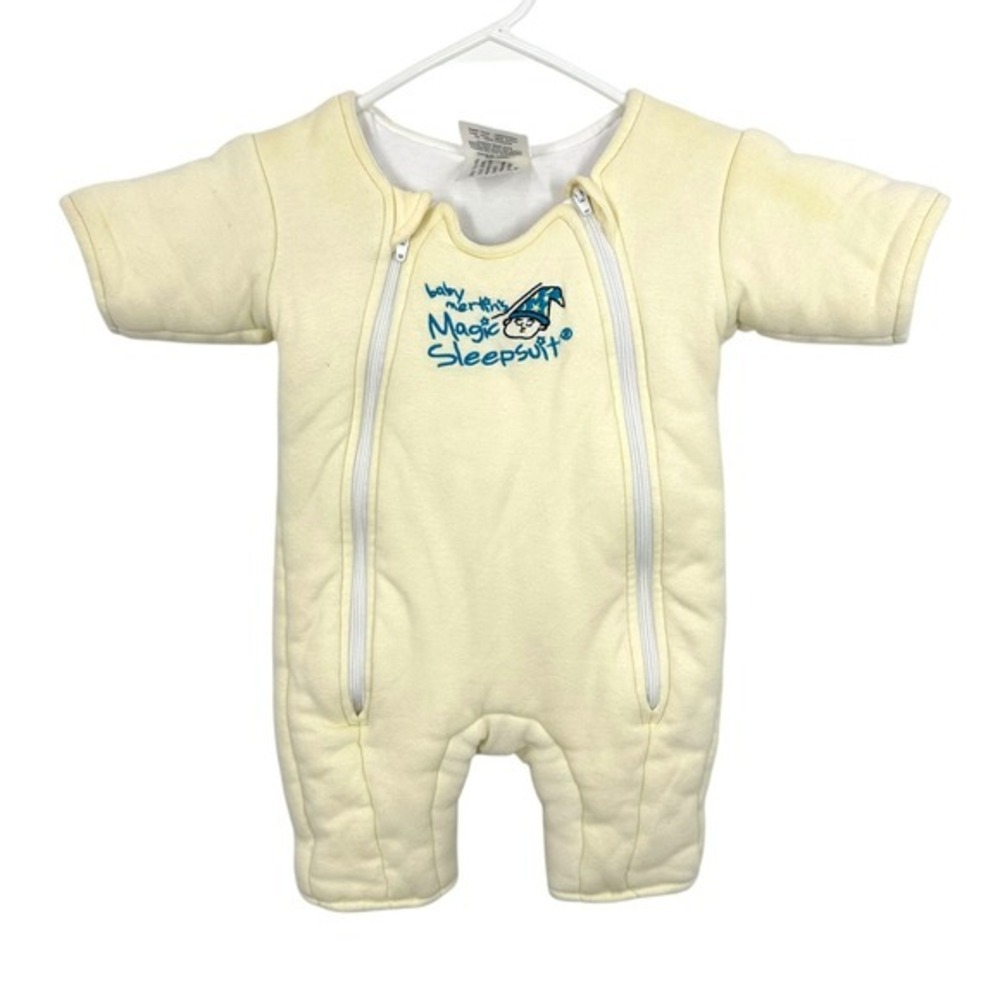 Baby Merlins Magic Sleepsuit Swaddle Sleeper Pajamas Cream Small 3-6 Months